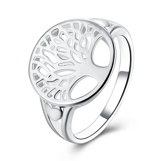 Tree of life ring silver