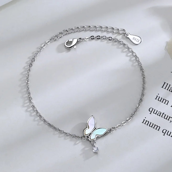 Silver butterfly bracelet