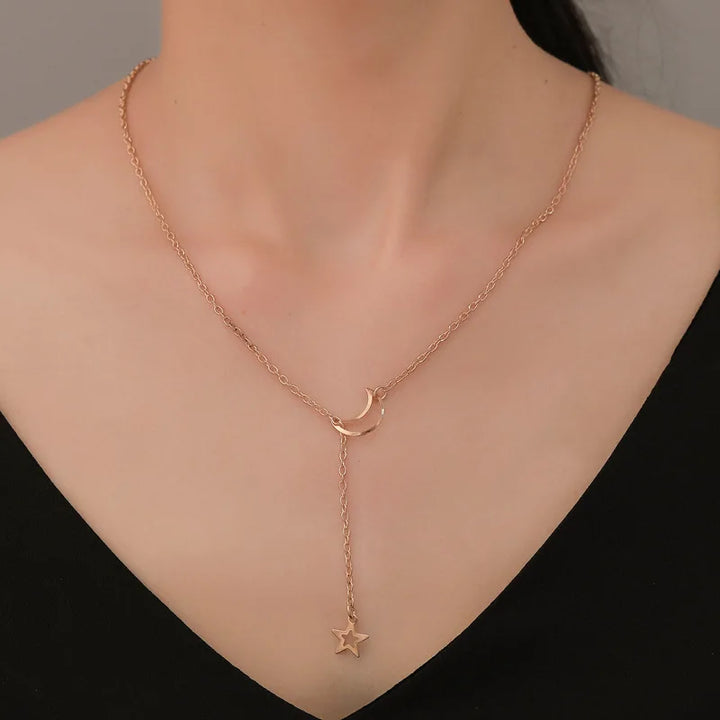 Moon and star necklace