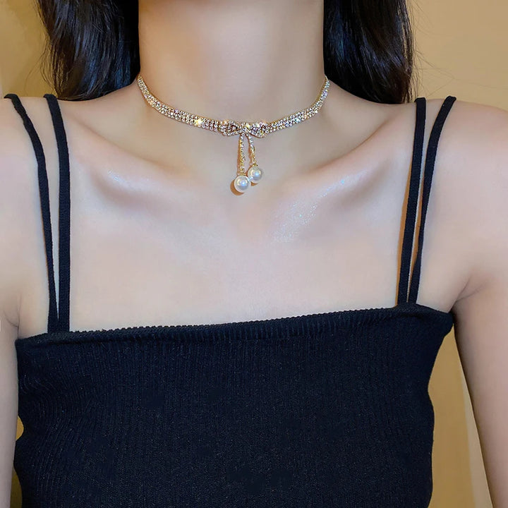Butterfly pearl necklace
