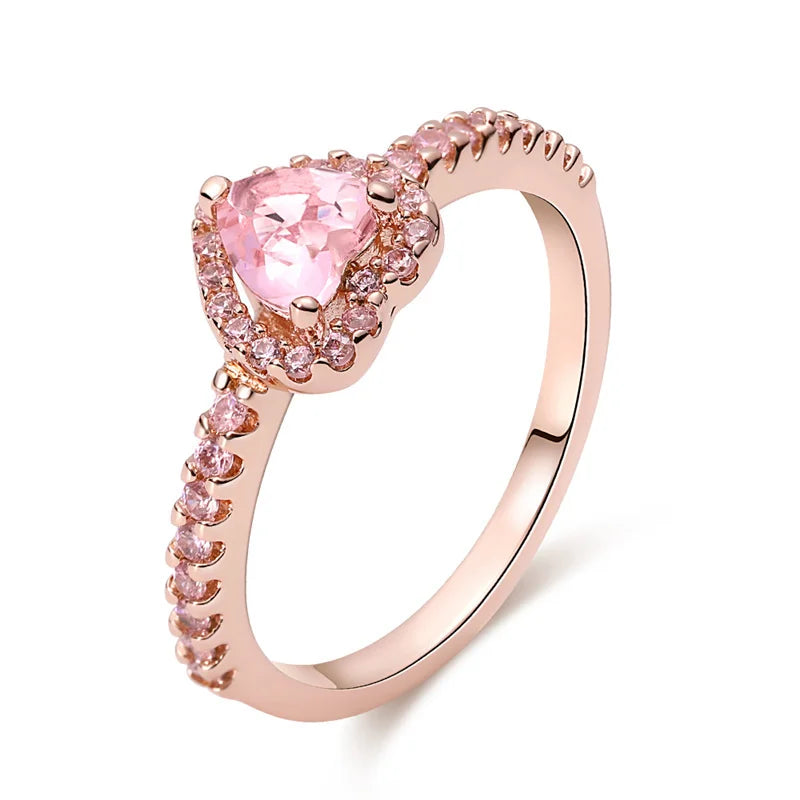 Pink heart ring