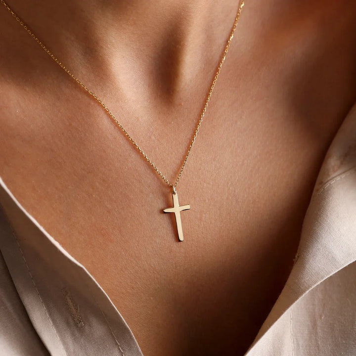Huge gold cross necklace