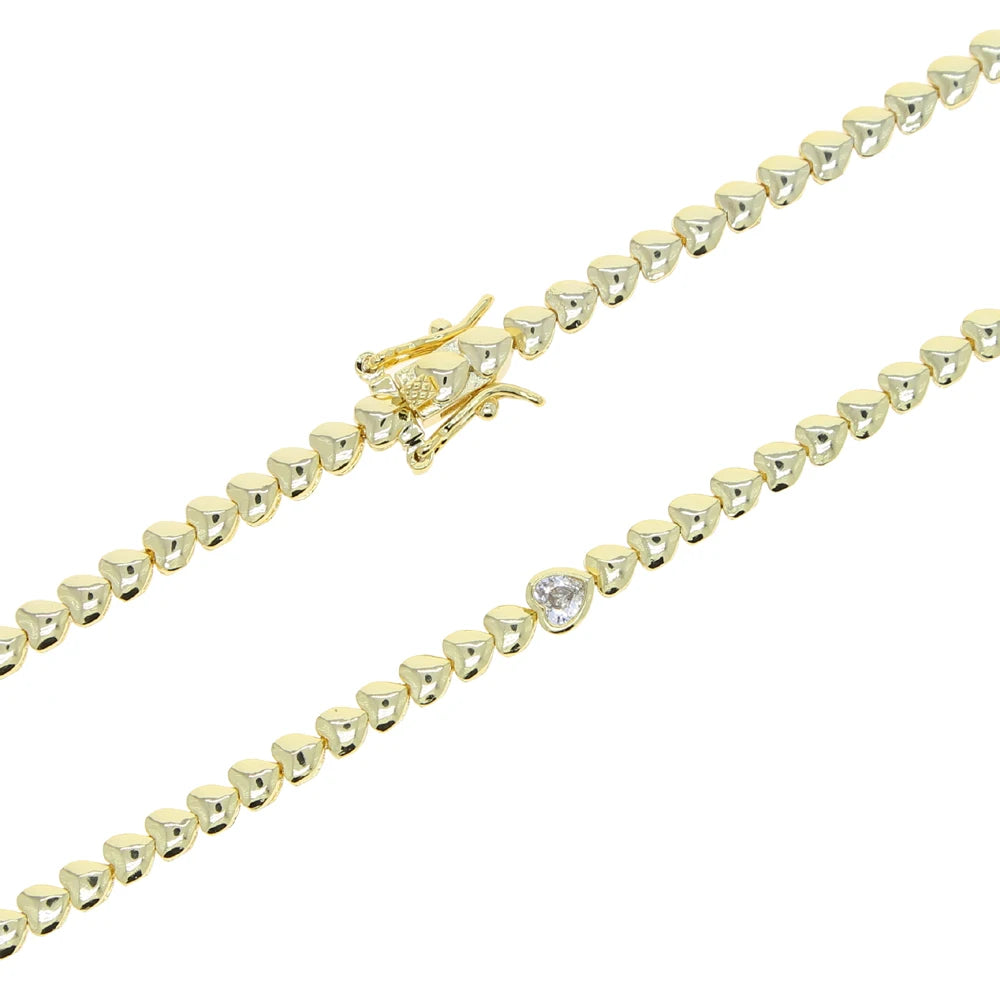 Heart tennis bracelet