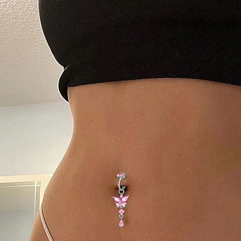 Belly button butterfly ring