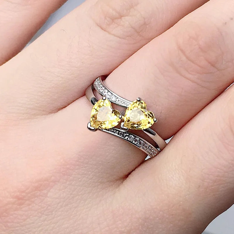 Double heart ring