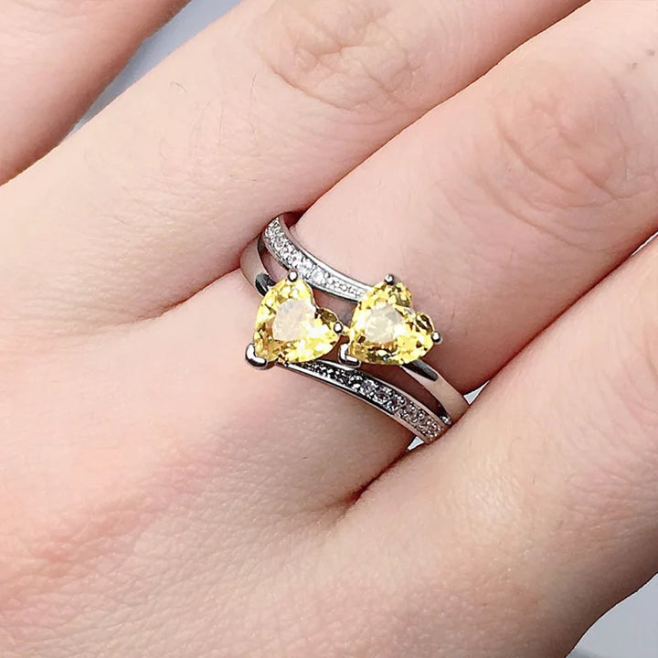 Double heart ring