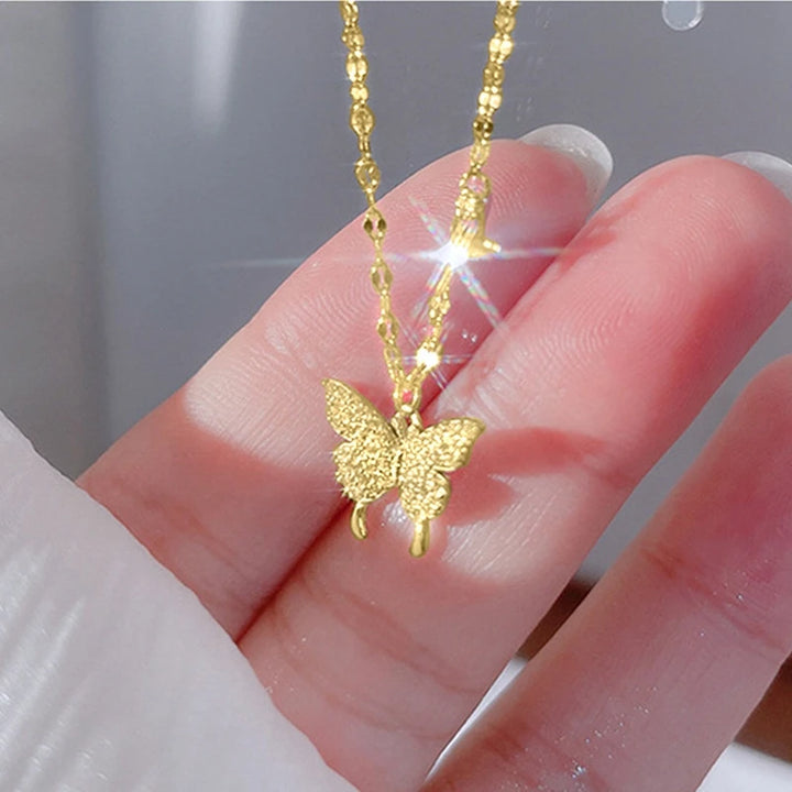 Butterfly necklace silver