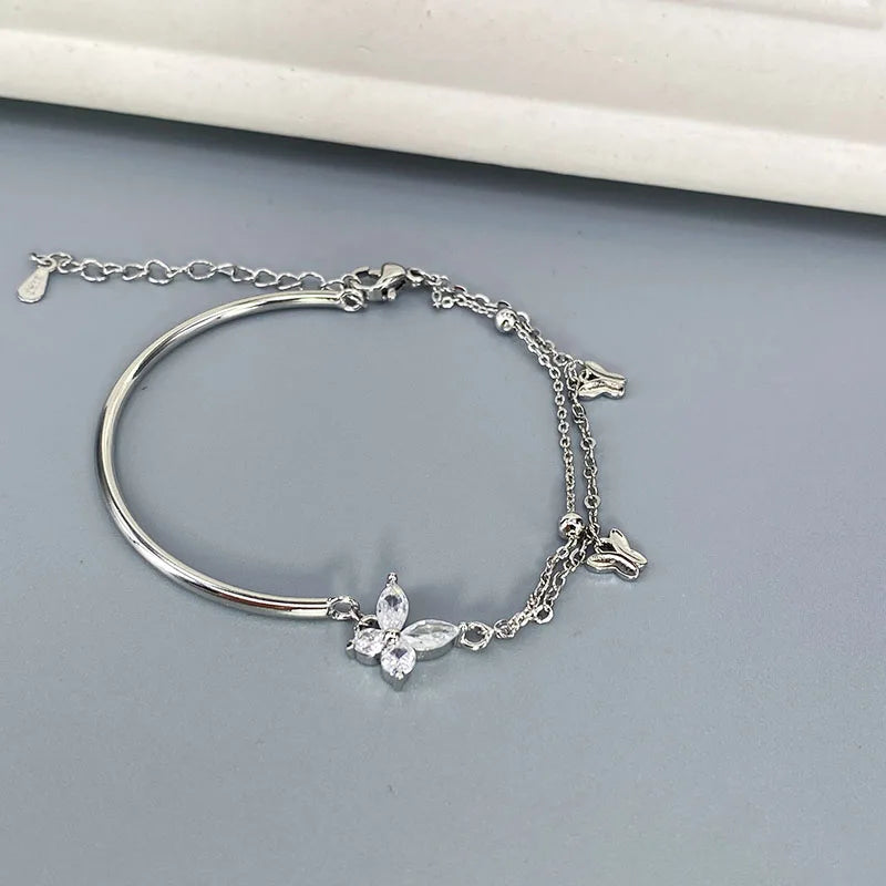Silver butterfly bracelet