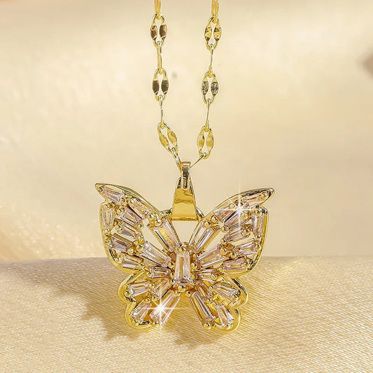 Crystal butterfly necklace