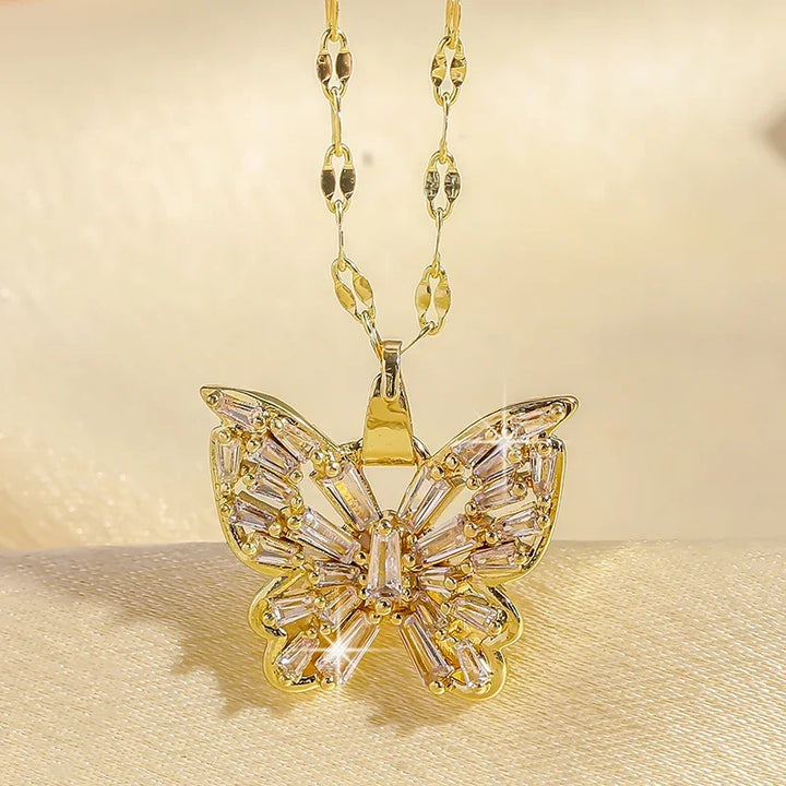 Crystal butterfly necklace