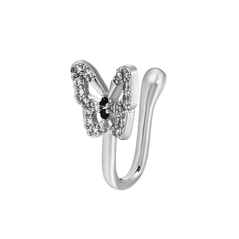 Butterfly nose rings gold