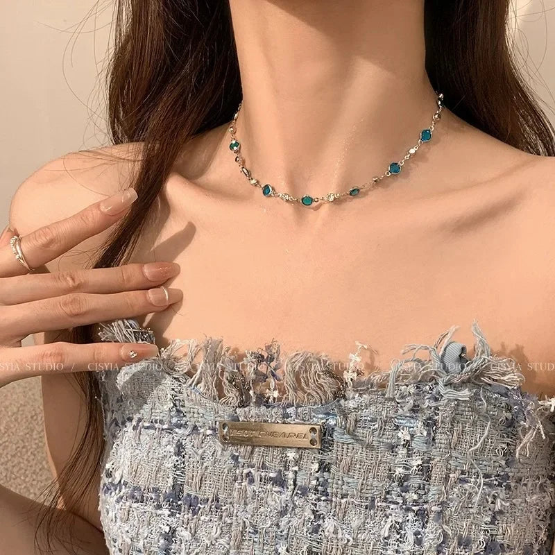 Blue butterfly necklace