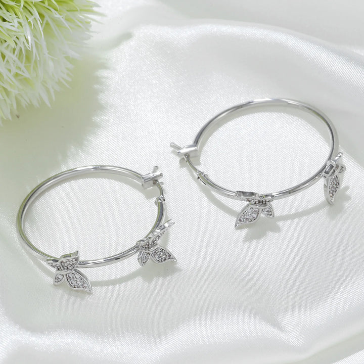 Butterfly hoop earrings