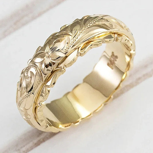 Gold flower ring
