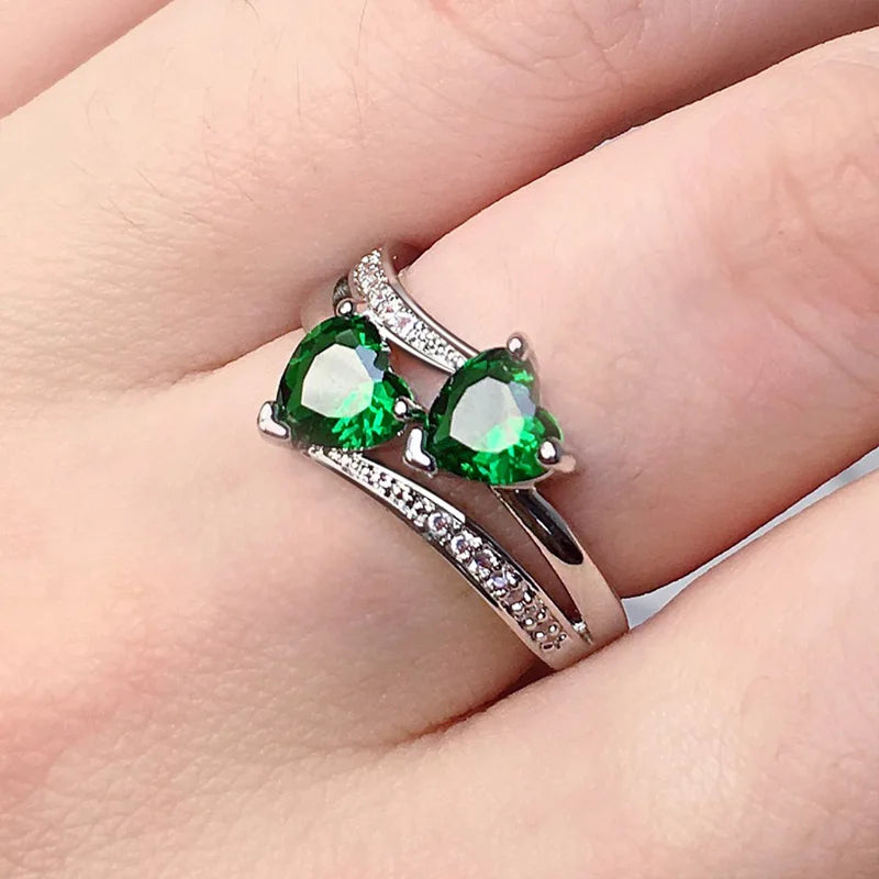 Double heart ring