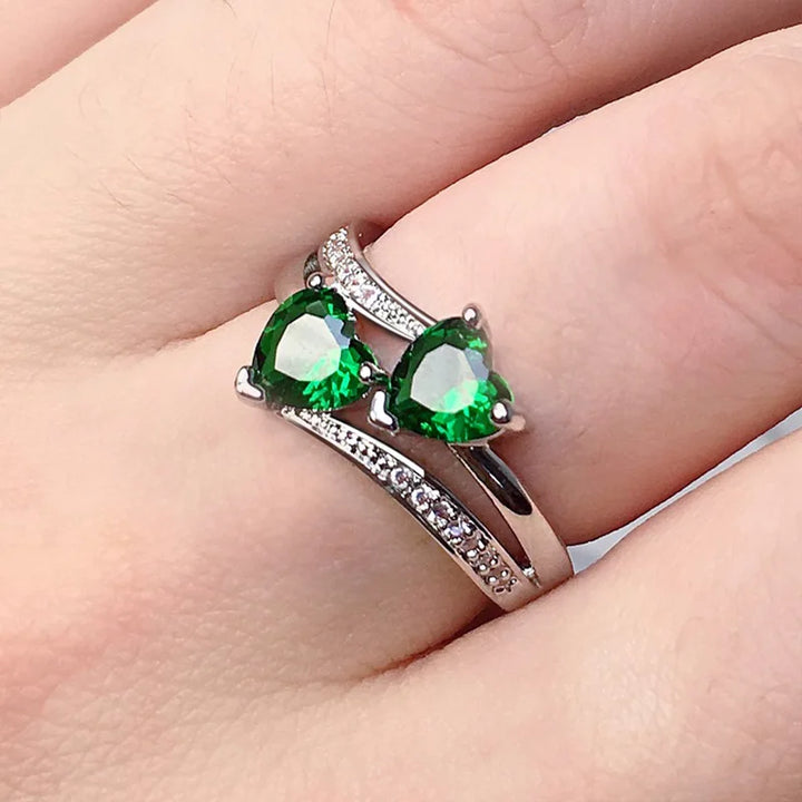 Double heart ring