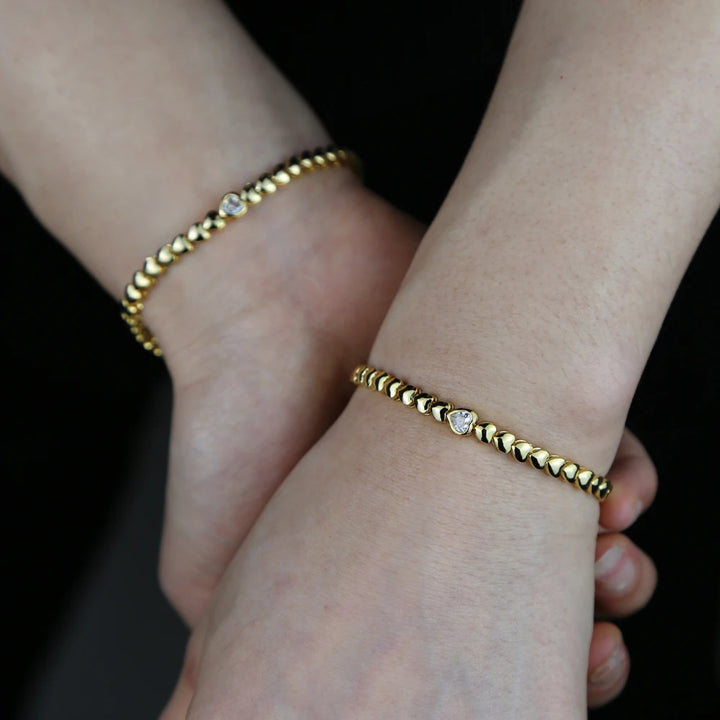 Heart tennis bracelet