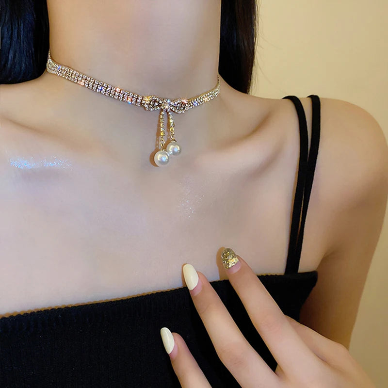 Butterfly pearl necklace
