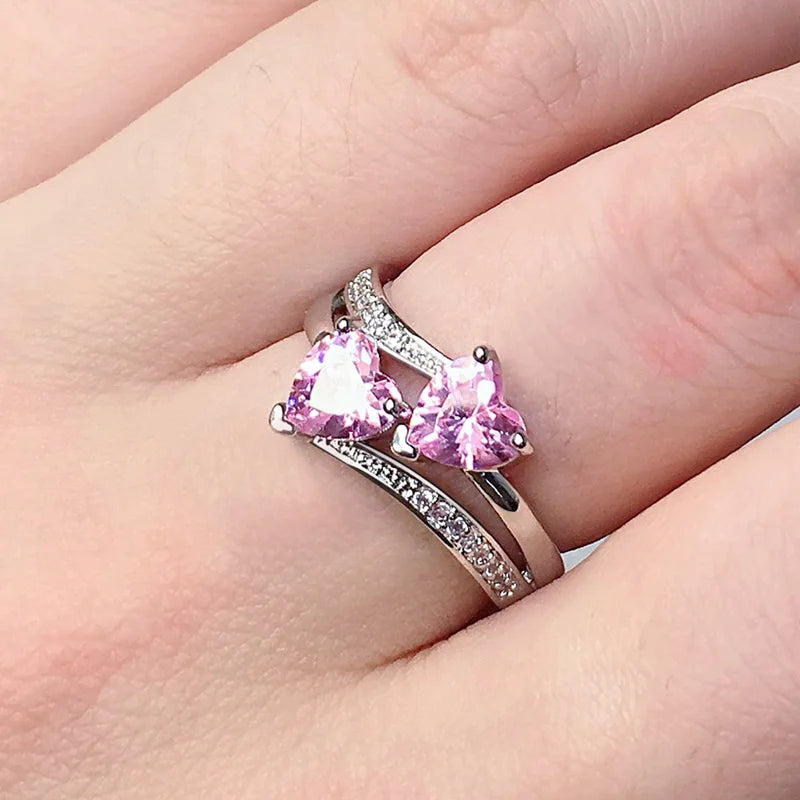 Double heart ring