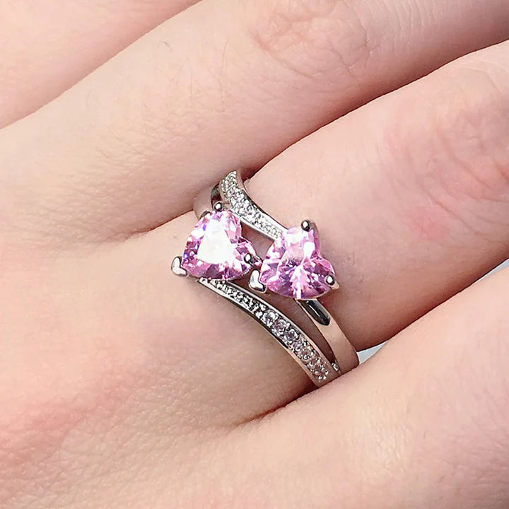 Double heart ring