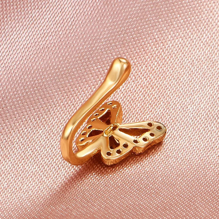Butterfly nose rings gold