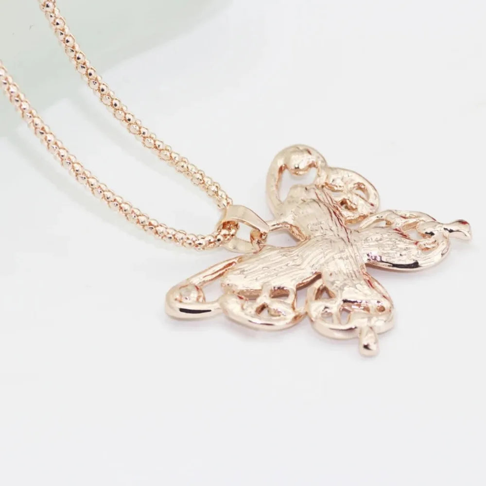 Butterfly rose gold necklace