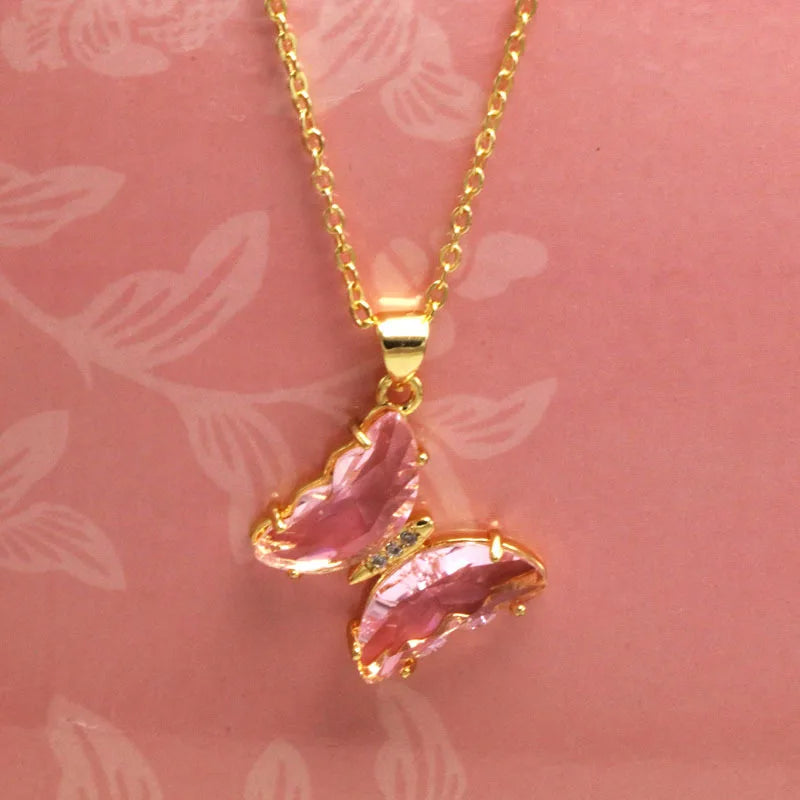 White butterfly necklace