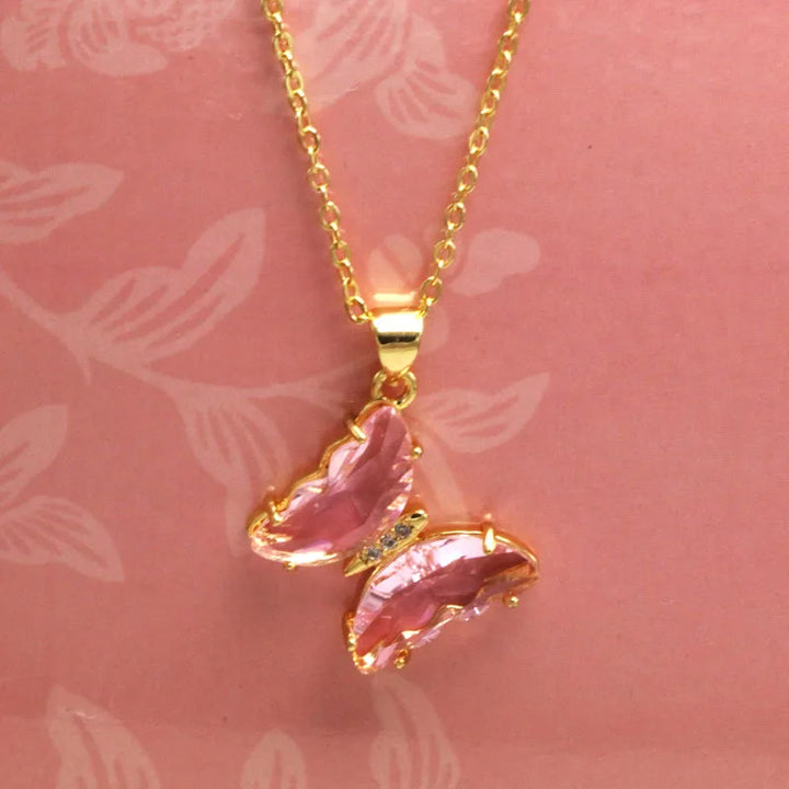 White butterfly necklace