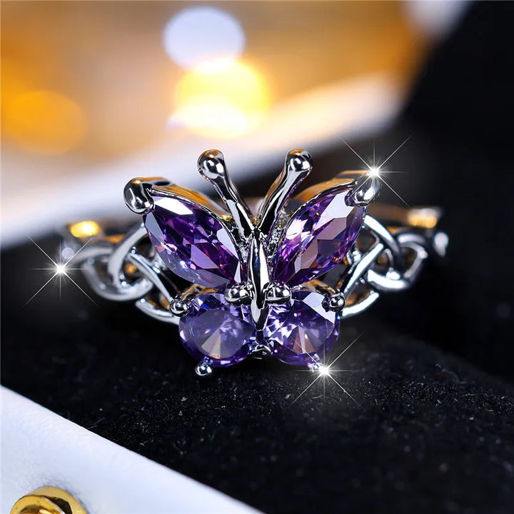 Butterfly ring purple