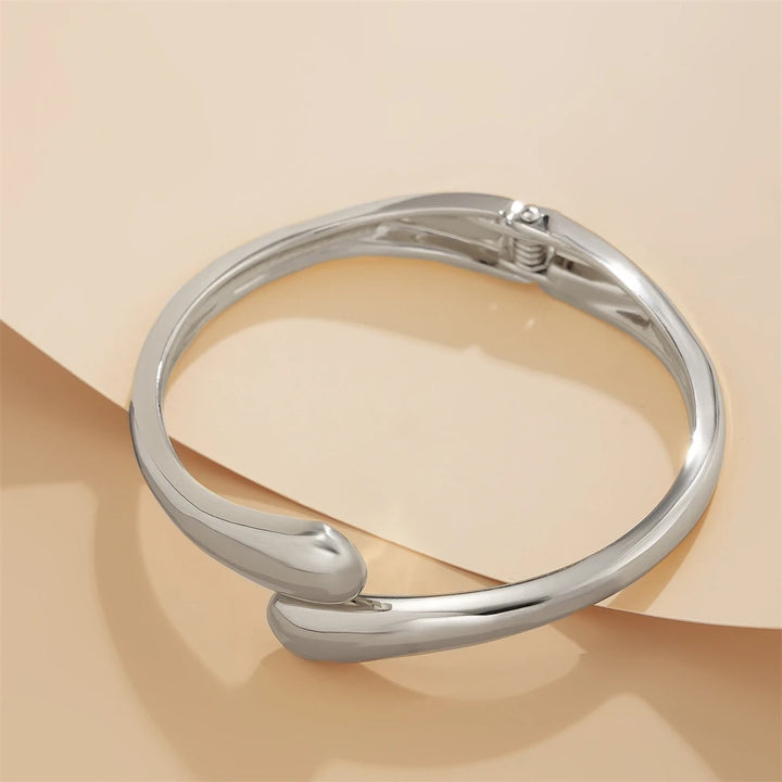 Silver cuff bangle bracelet