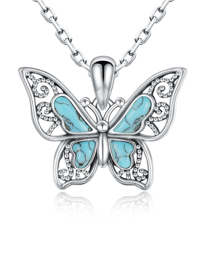 Turquoise butterfly necklace