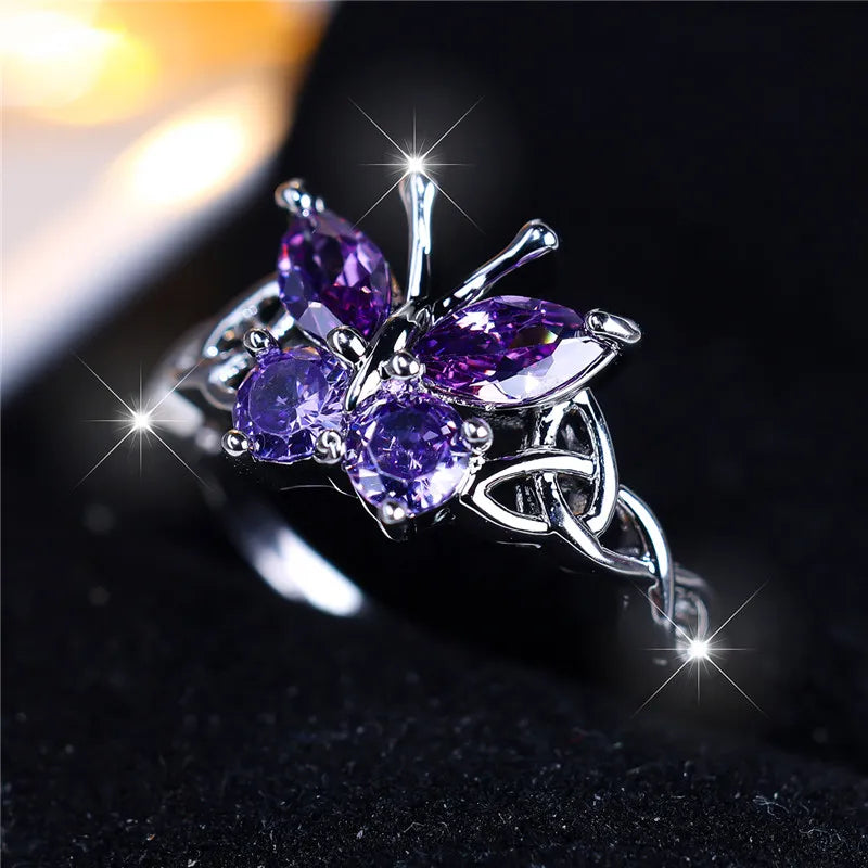 Butterfly ring purple