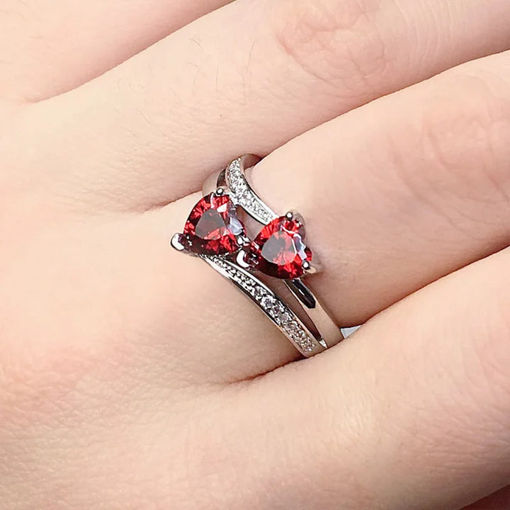 Double heart ring