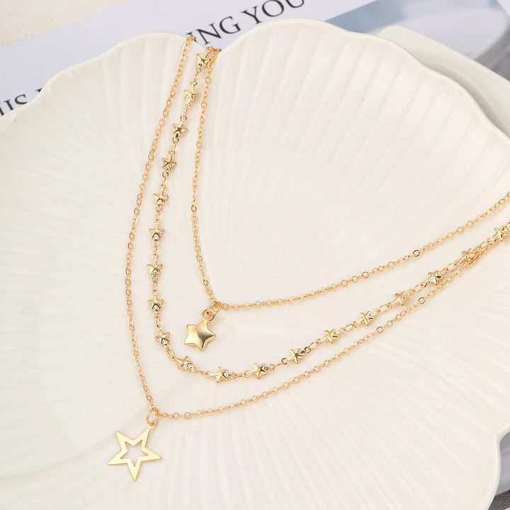 Gold star necklace