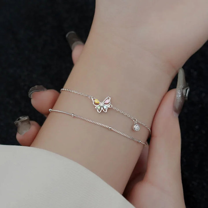 Silver butterfly bracelet