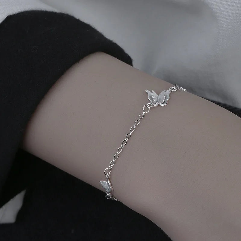 Silver butterfly bracelet