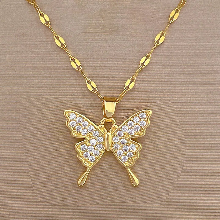 Diamond butterfly necklace