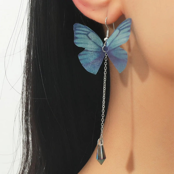 Blue butterfly earrings