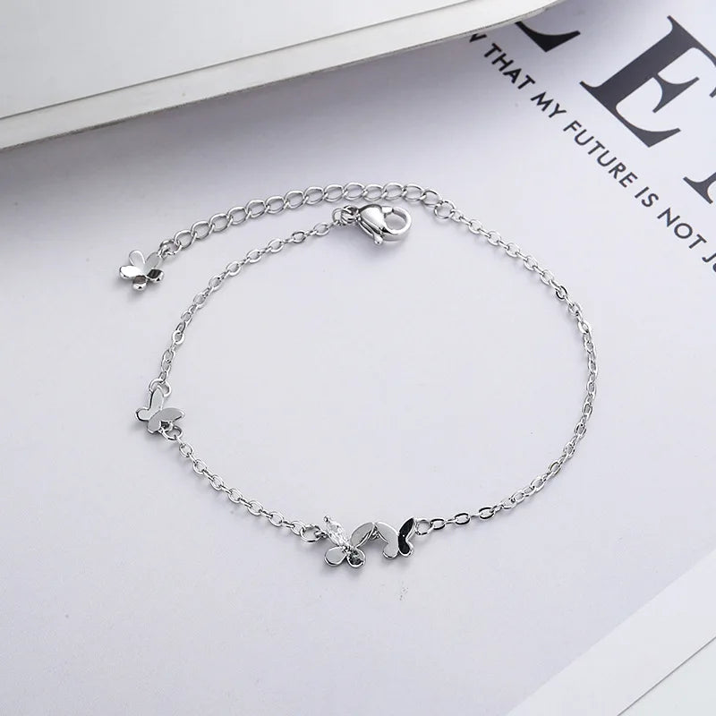 Silver butterfly bracelet