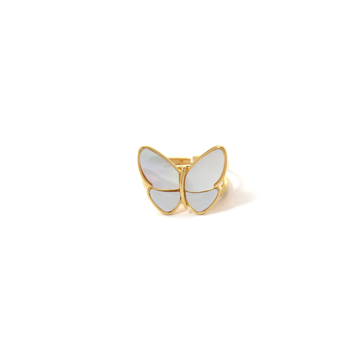 Mother of pearl butterfly ring