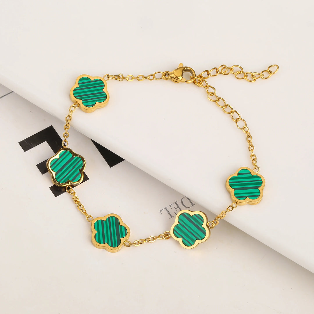 Gold flower bracelet
