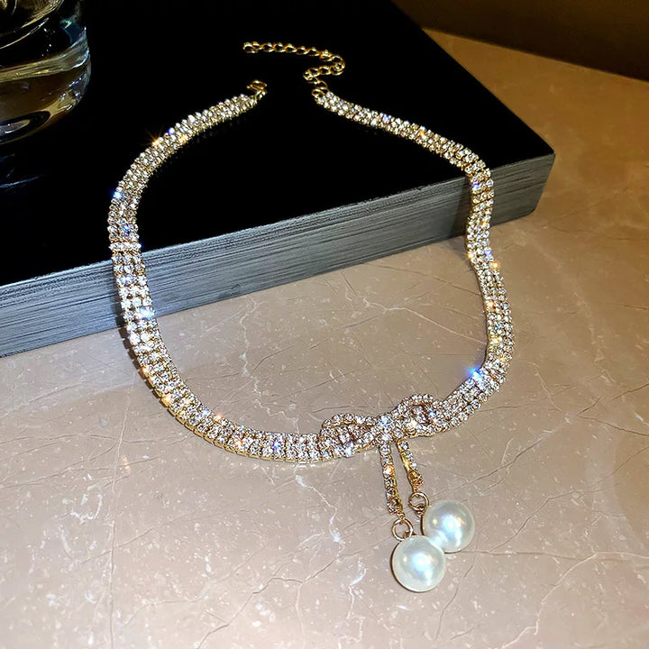 Butterfly pearl necklace