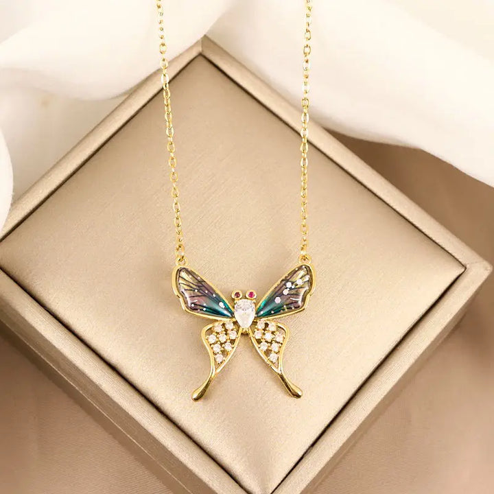 Gold butterfly necklace