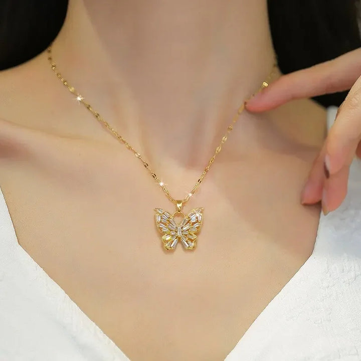 Crystal butterfly necklace