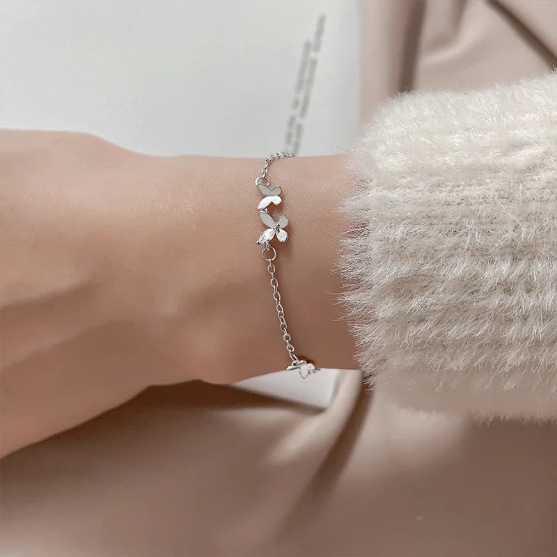 Silver butterfly bracelet