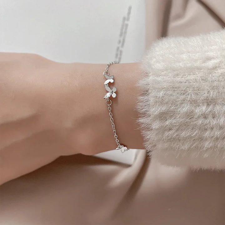 Silver butterfly bracelet