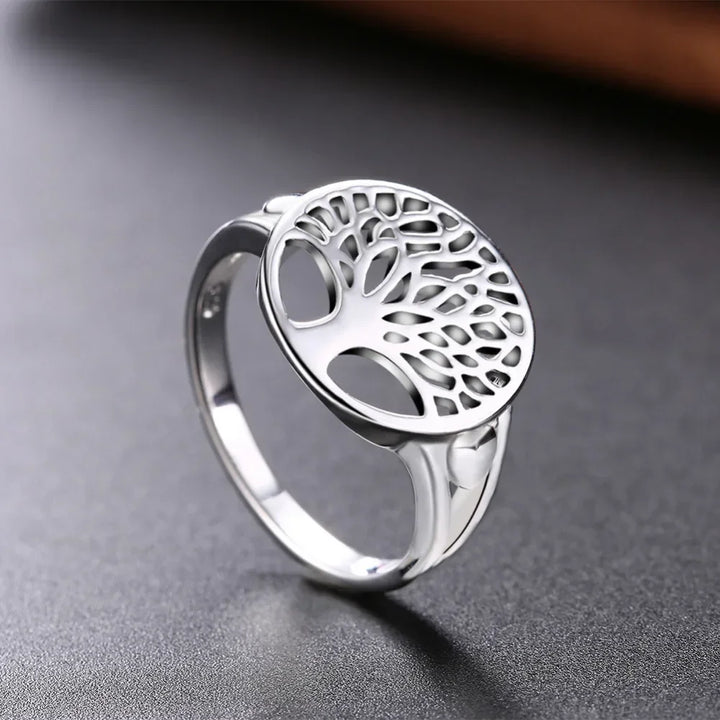 Tree of life ring silver