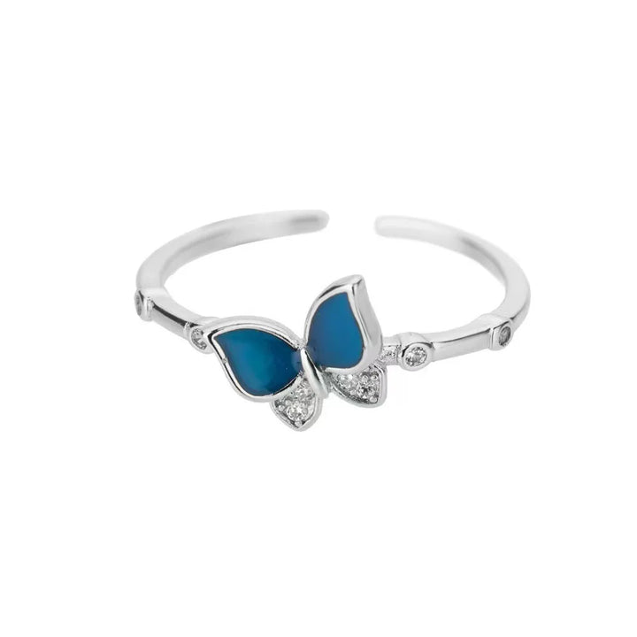 Blue butterfly ring