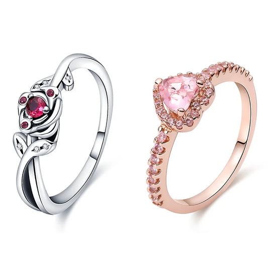 Pink heart ring