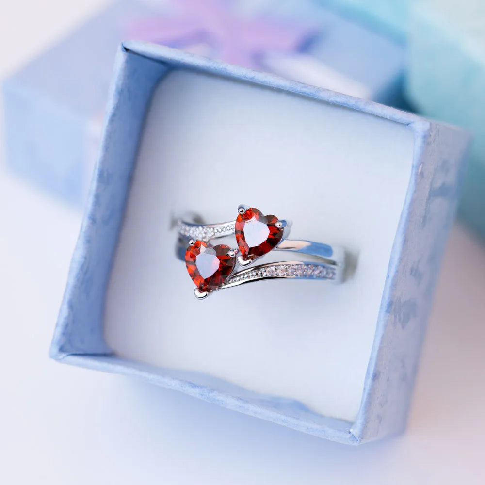 Double heart ring